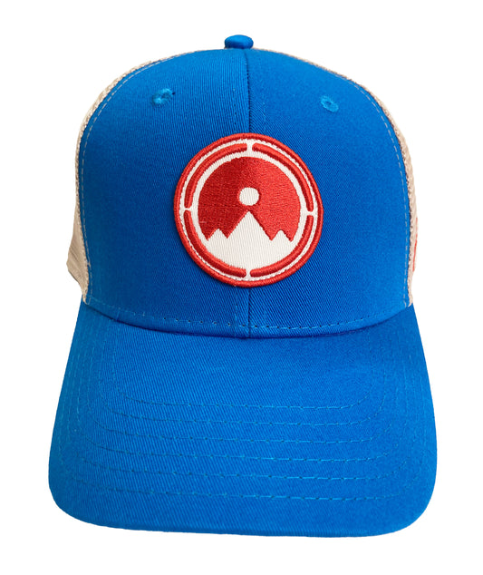 Logo-Electric Blue Patch Trucker